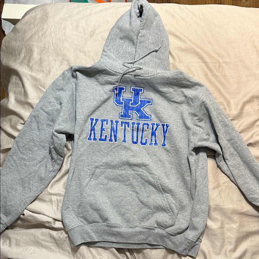 University of Kentucky Gray Hoodie with Blue Logo